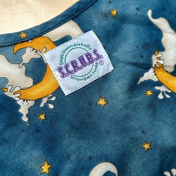 S.C.R.U.B.S. Ghost & Moon Patterned Scrub Top - Picture 4 of 5